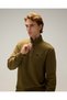 5Wm1603-Kh Men's Half-Zip Sweatshirt, Khaki - 3