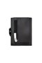 Soft Grain Leather 6CC Trifold Compact Wallet - Black - 3