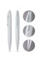 Calais Satin Chrome with Polished Chrome Appointments Ballpoint Pen (Blue Ink), Grey - 3