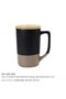 Two-toned Ceramic Mugs with Clay Bottom, Bamboo Lid, Black - 5