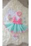 Mint Green Pink Laser Floral Tulle Long Sleeve Baby Girl Dress Crown Booties Winter Set