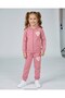 Girl's 7-14 Years Old Osysho Fabric Tracksuit Set with Scallop Detail on the Sleeves, Thin Seasonal Zippered Cardigan