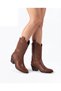 Women's Tan Leather Embroidered Western Talia Cowboy Boots - 3