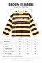 Women's 100% Cotton Yellow Striped Crew Neck Oversize Sweatshirt - 8