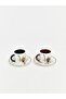Mixed Bear Teddy Printed 2-Person Porcelain Coffee Cup Set (W6) - 4