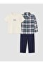 Plaid Baby Boy Gabardine Suit (W6)