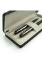 Black Metal Pen Set with Matte & Glossy Finish in PU Leather Box - 3