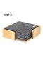 Laax - Rpet Set of 6 Felt Coasters with Bamboo Stand, Dark Grey
