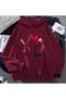 Saraa Unisex Bordo Black Oversize Hooded Sweatshirt with Kangaroo Pocket 3 Thread Raster Hoodie