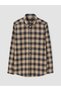 Esvab • Modern & Distinctive Standard Fit Checkered Embroidered Gabardine Men's Shirt - 6