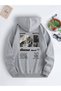 Unisex Men'S/Women's Starry Detail Printed Premium Hooded 2-Thread Oversize Sweatshirt