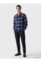 Esvab • Modern & Distinctive Checkered Embroidered Gabardine Men's Shirt - 3