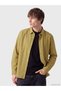 Peak New Season Yellow Regular-Fit Striped Men's Shirt
