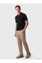Peak New Season Black Polo Collar Men's Knitwear T-Shirt - 2