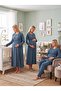 New Season Indigo Double-Breasted Collar Breastfeeding Compatible Design Long Sleeve 100% Cotton Maternity Pajama Set 4-Piece Set - 5
