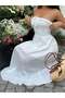 Rochie maxi, alb - 7
