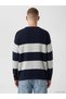 Esvab • Modern & Distinctive Zero Roba Collar Striped Men's Knitwear Sweater - 5