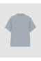 Özmarka New Season Blue Loose Fit Resort Collar Muslin Men's Shirt - 2