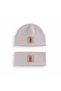 100% Cotton Ribbed Children's Beanie Neck Collar Set Flexible Winter Beanie Set