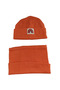 100% Cotton Ribbed Children's Beanie Neck Collar Set Flexible Winter Beanie Set - 4