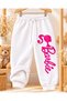 Girls' Thick Winter Sweatpants with Elastic Cuffs and Fleece Inside - 3