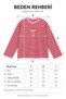 Women's Red Striped Oversize Crew Neck Long Sleeve T-Shirt - 8