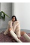 Women's Faux Fur Plush Coat Oversized Snap Button Double Pocket Winter Fur Coat - 2