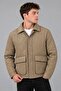 Baklava Pattern Fur Inside Bag Pocket Faux Leather Coat Kmd 855_50534