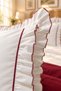 Mirella 100% Cotton Ruffled Burgundy Ribbed Runner 7 Piece Double Duvet Cover Set - 2