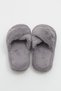 Gray Fluffy Textured Open-Front Lightweight Cross-Model Comfortable Home Slippers Suitable for Daily Use - 2