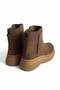 Dark Brown Suede Textured Easy-To-Wear Flexible Ankle Elastic Comfortable Sole Boots - 4