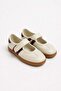 Beige Brown Lightly Constructed Open Top Closed Front Practical Ballerinas Suitable for Daily Use