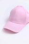 Pink Cotton Woven Fabric Adjustable Sporty Style Baseball Cap with Velcro Fastening on the Back
