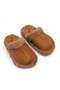 Tan Suede Textured Fur Inner Lining Detailed Comfortable Sole Winter Casual Home Slippers - 2