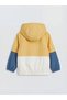 Özmarka New Season Beige Hooded Color Blocked Boys' Raincoat - 5
