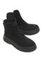 Black Suede Textured Flexible Ankle Elastic Band Comfortable Form Daily Boots with Practical Use