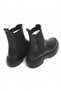 Black Leather Textured Thick Sole Easy-To-Wear Chelsea Boots with Elastic Detail on the Sides - 4