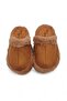 Tan Suede Textured Fur Inner Lining Detailed Comfortable Sole Winter Casual Home Slippers - 3