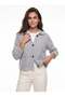 Light Gray Pointelle Knit Shawl Collar Stretchy Textured Long Sleeve Buttoned Standard Fit Cardigan