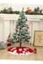 48 inch Christmas Tree Skirt Fluffy Plush Faux Fur Christmas Tree Skirt with Reindeer and Snowflakes Pattern Christmas Tree Floor Mat for Merry Christmas Home Décor Xmas Party - 2