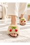 Women's House Slippers Plush Soft Comfortable Cherry Detailed Gift Bundle Bridal Dowry Guest House Slippers - 3