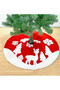 48 inch Christmas Tree Skirt Fluffy Plush Faux Fur Christmas Tree Skirt with Reindeer and Snowflakes Pattern Christmas Tree Floor Mat for Merry Christmas Home Décor Xmas Party