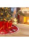 Christmas Tree Skirt Red White Cloth Christmas Tree Base Cover Skirts Decor for Xmas Party Holiday Home Garden (Christmas Train, 120cm/ 48in) - 5