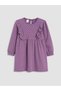 Ozmarka New Season Purple Polka Dot Ruffled Girls' Dress