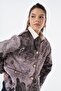 Gold Buttoned Patterned Jacket Mink - 7