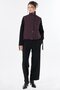 Lace-Up Quilted Vest Burgundy - 2