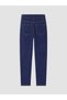 Two Mt Shop Quality Lcw Petite Navy Blue Denim Straight Slim & Slim High Waist Narrow Leg Women's Jean Pants - 4