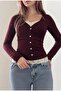 Buttoned Lace Collar and Waist Detail Long Sleeve Blouse - 2