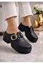 Women's Platform Heeled Sole Doctor Nurse Gold Buckle Slippers 045 - 3