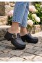 Women's Platform Heeled Sole Doctor Nurse Gold Buckle Slippers 045 - 2